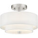 Claremont 2 Light 11 inch Brushed Nickel Semi-Flush Mount Ceiling Light