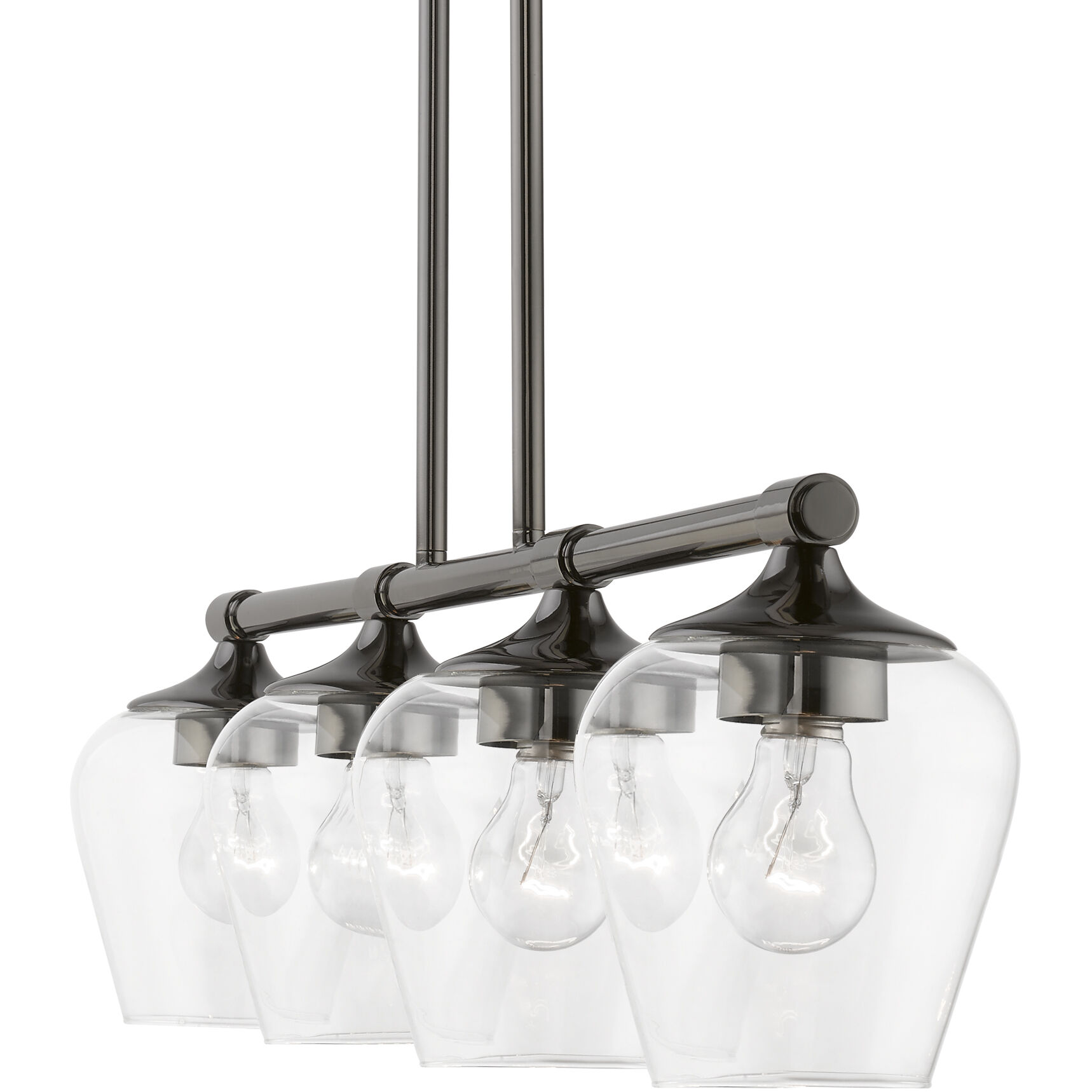 Willow 4 Light 36 inch Black Chrome Linear Chandelier Ceiling Light