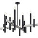 Helsinki 12 Light 44 inch Black with Brushed Nickel Accents Chandelier Ceiling Light
