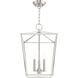 Devone 3 Light 13 inch Brushed Nickel Convertible Semi Flush/Lantern Ceiling Light