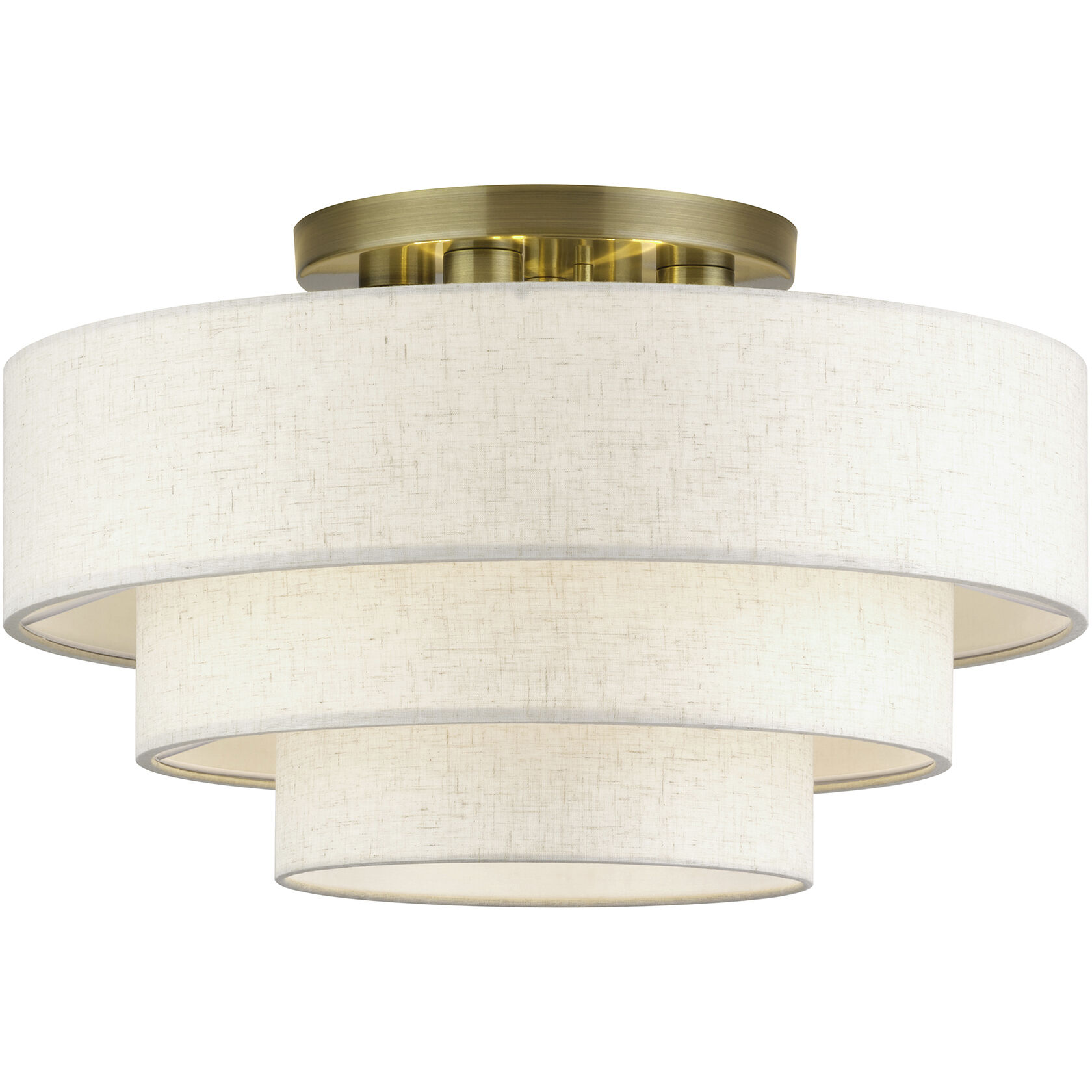 Manorwood 4 Light 21 inch Antique Brass Semi Flush Mount Ceiling Light, Extra Large