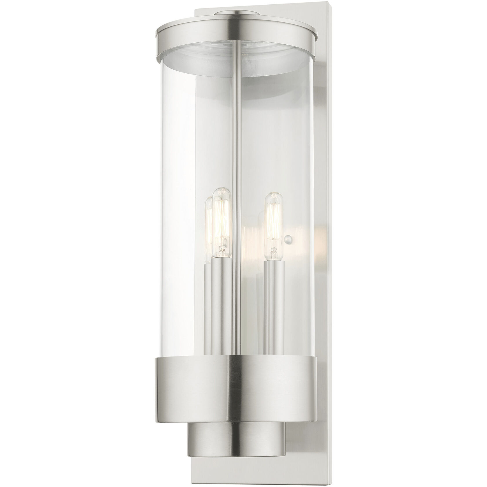Hillcrest 3 Light 20.5 inch Brushed Nickel Outdoor Wall Lantern