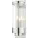 Hillcrest 3 Light 20.5 inch Brushed Nickel Outdoor Wall Lantern