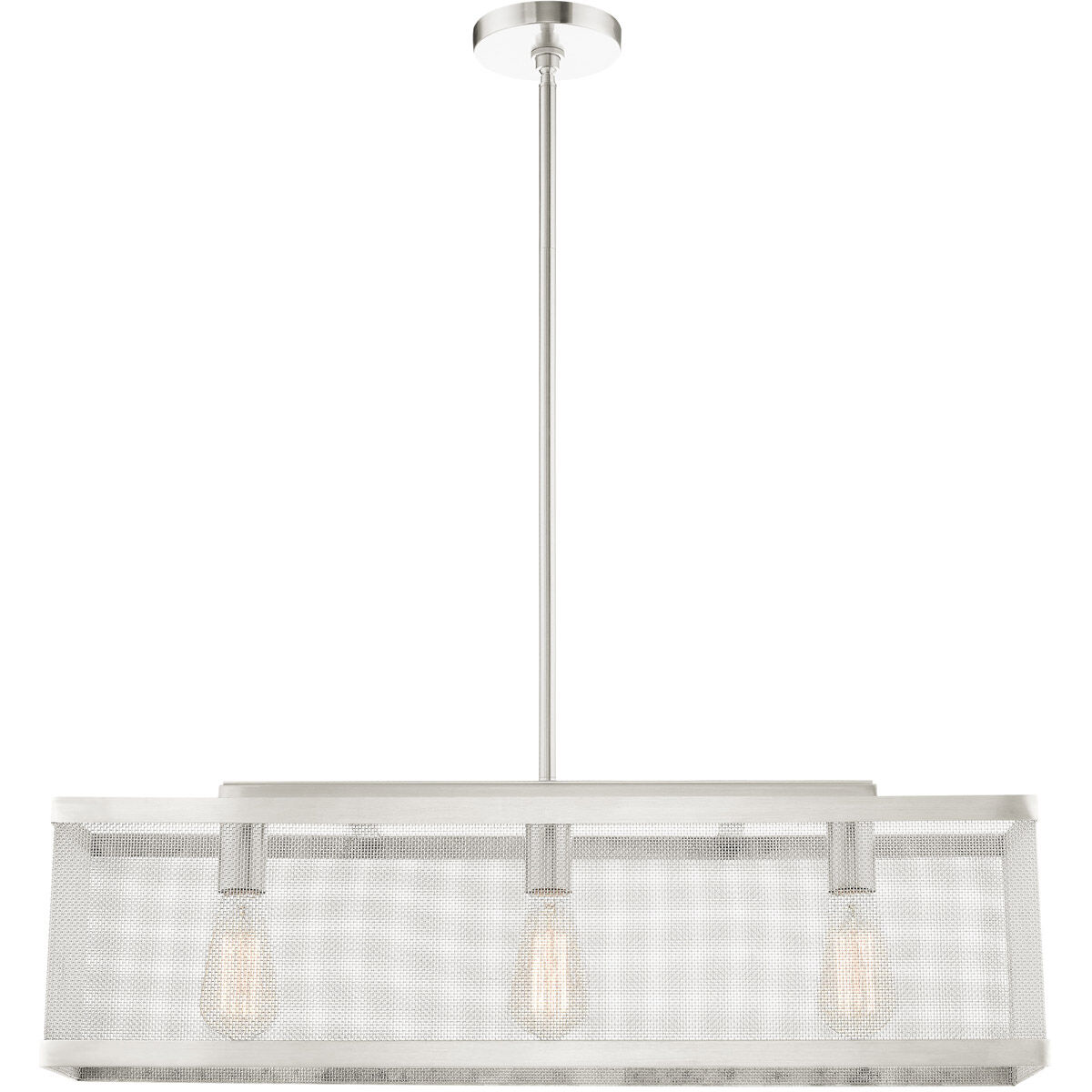 Industro 3 Light 6.5 inch Brushed Nickel Chandelier Ceiling Light