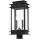 Princeton 2 Light 21 inch Black with Polished Chrome Outdoor Post Top Lantern, Large