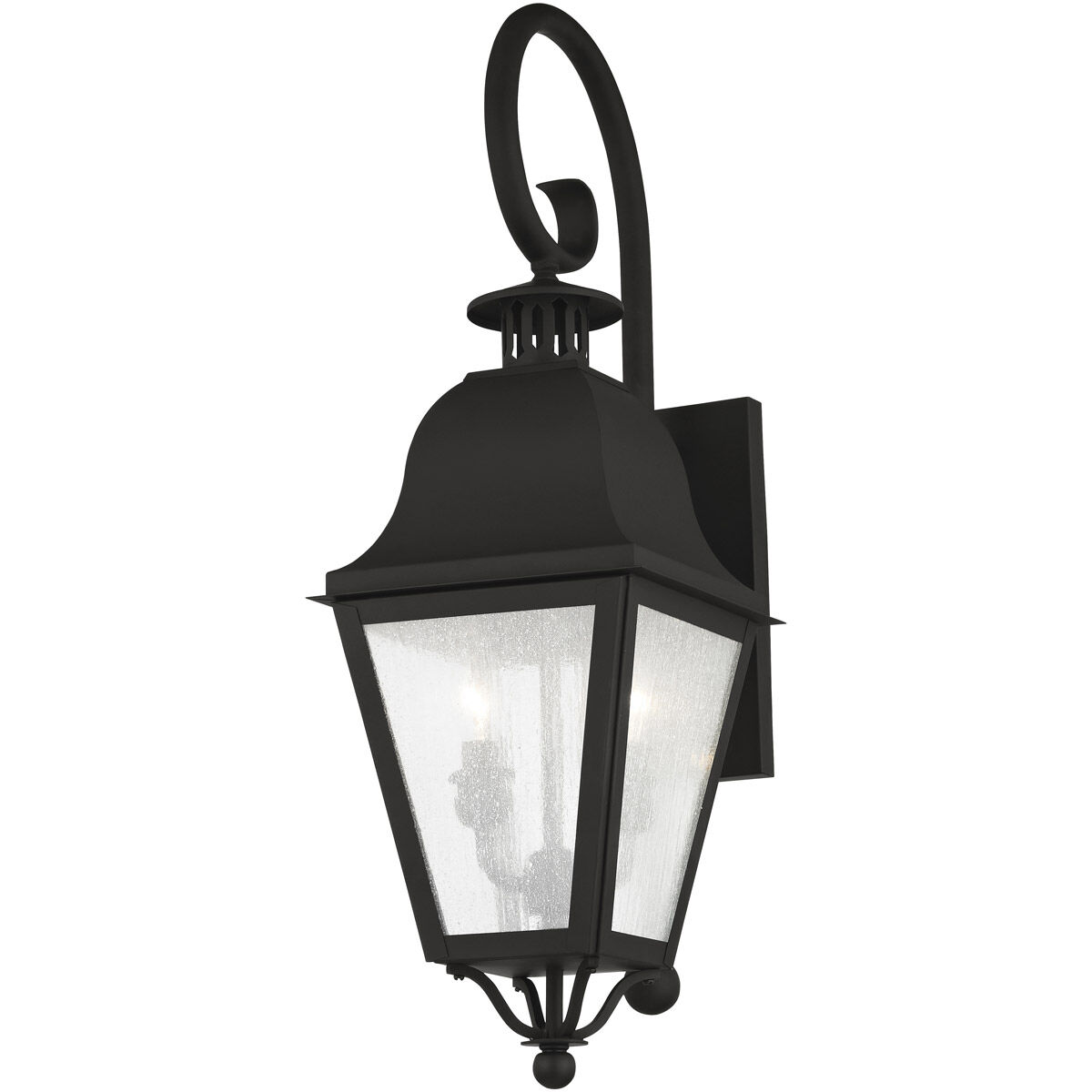 Amwell 2 Light 24.75 inch Black Outdoor Wall Lantern