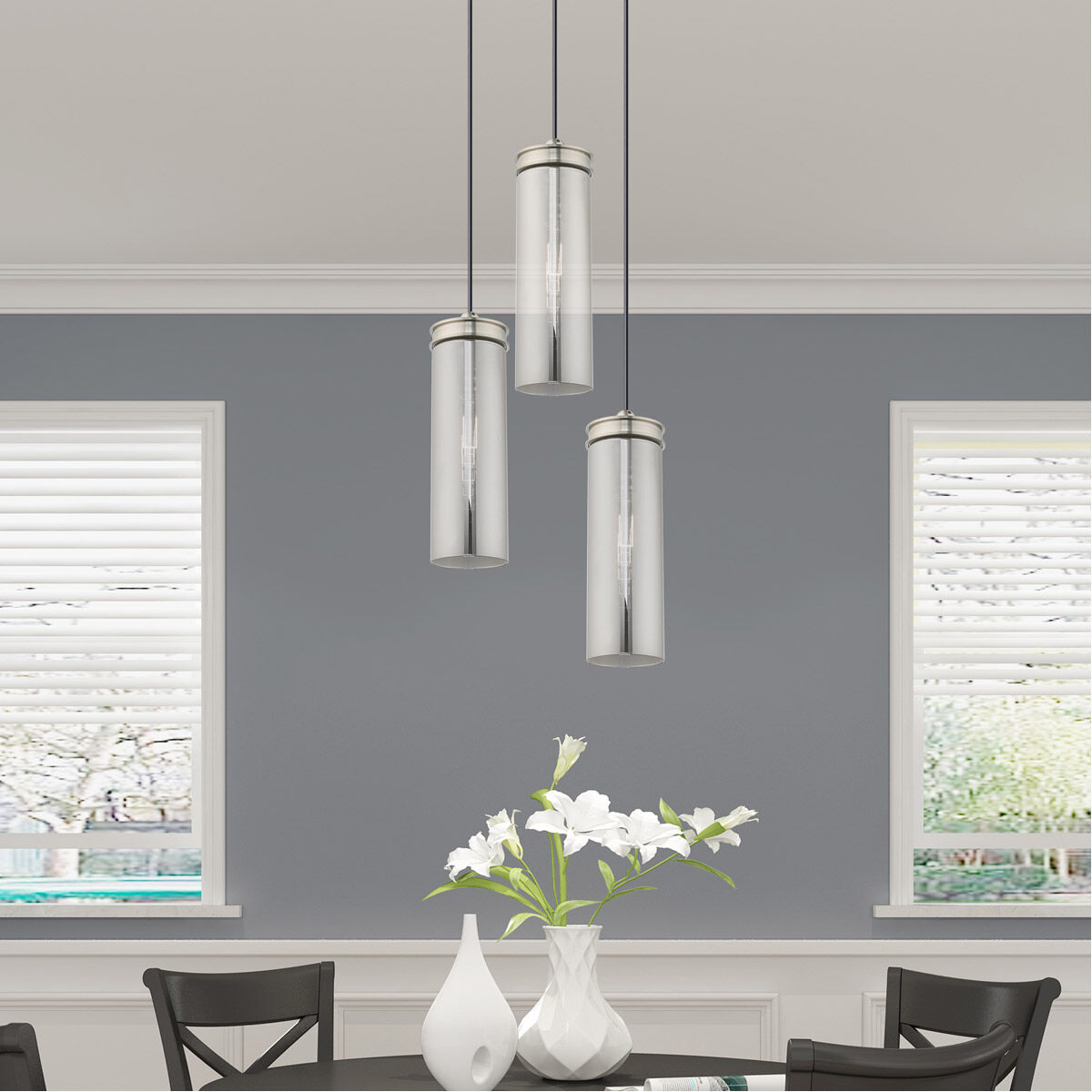 Art Glass 1 Light 5 inch Brushed Nickel Mini Pendant Ceiling Light