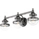 Oldwick 3 Light 24 inch Polished Black Chrome Vanity Sconce Wall Light