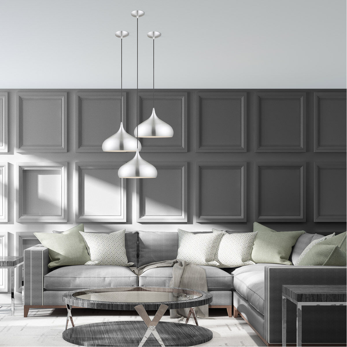 Allison 1 Light 14 inch Brushed Aluminum Mini Pendant Ceiling Light