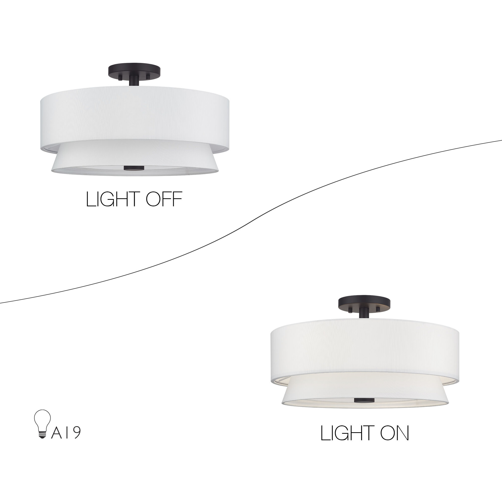 Fontana 4 Light 18 inch Bronze Semi-Flush Ceiling Light