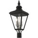 Adams 3 Light 26.75 inch Black with Brushed Nickel Finish Cluster Outdoor Large Post Top Lantern