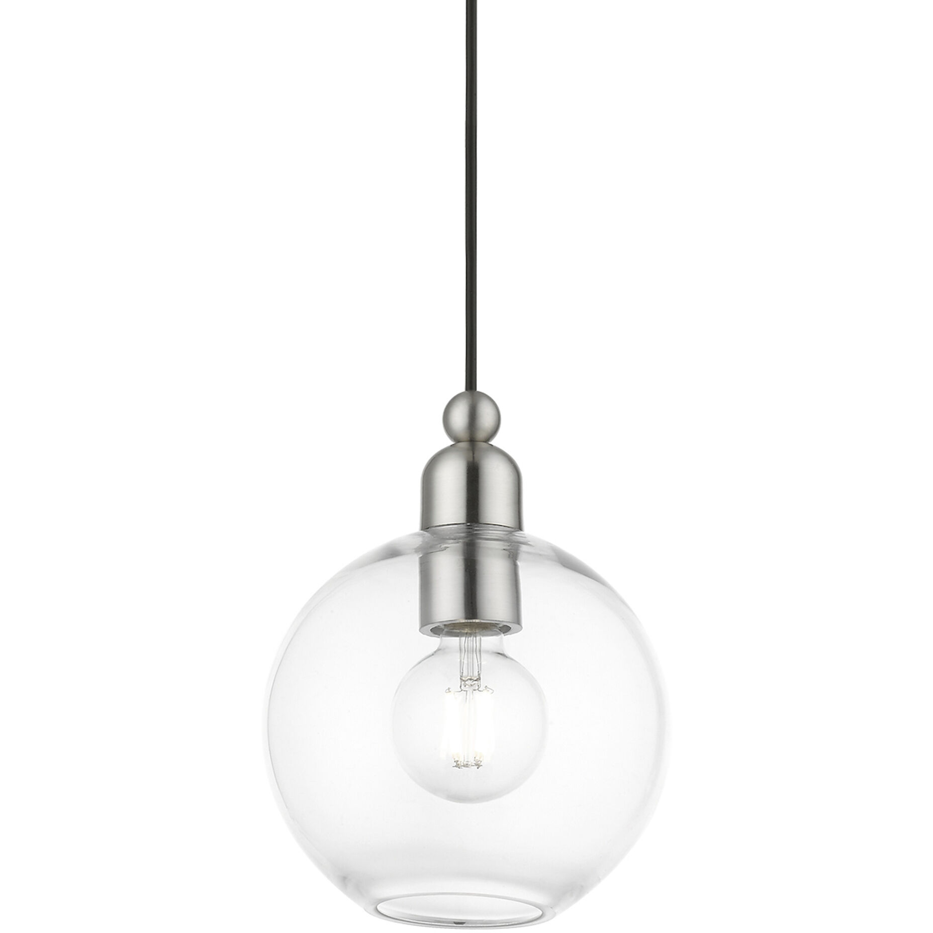 Downtown 1 Light 8 inch Brushed Nickel Pendant Ceiling Light, Sphere