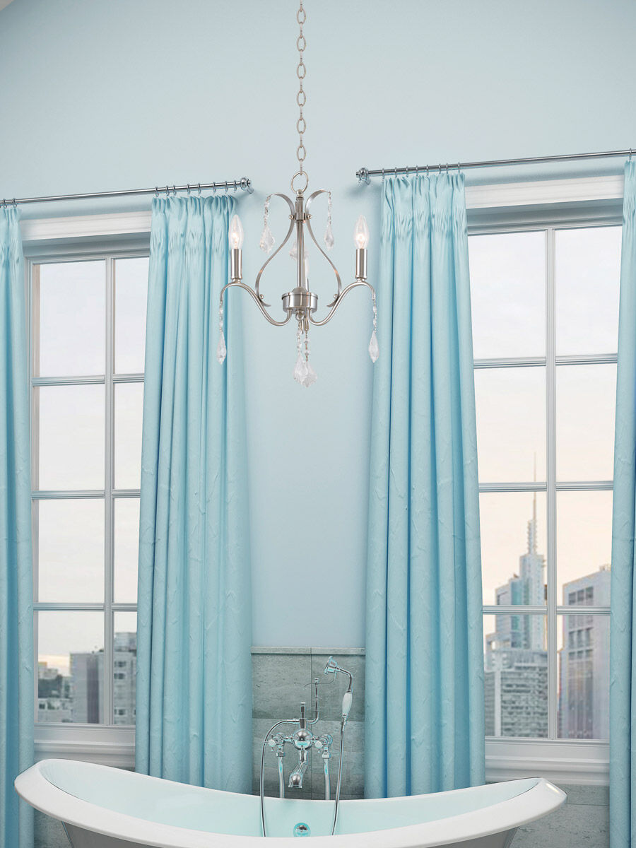 Caterina 3 Light 13 inch Brushed Nickel Mini Chandelier Ceiling Light