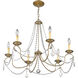 Pennington 6 Light 28 inch Hand Painted Antique Silver Leaf Chandelier Ceiling Light