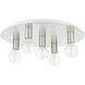 Hillview 5 Light 20 inch Brushed Nickel Flush Mount Ceiling Light