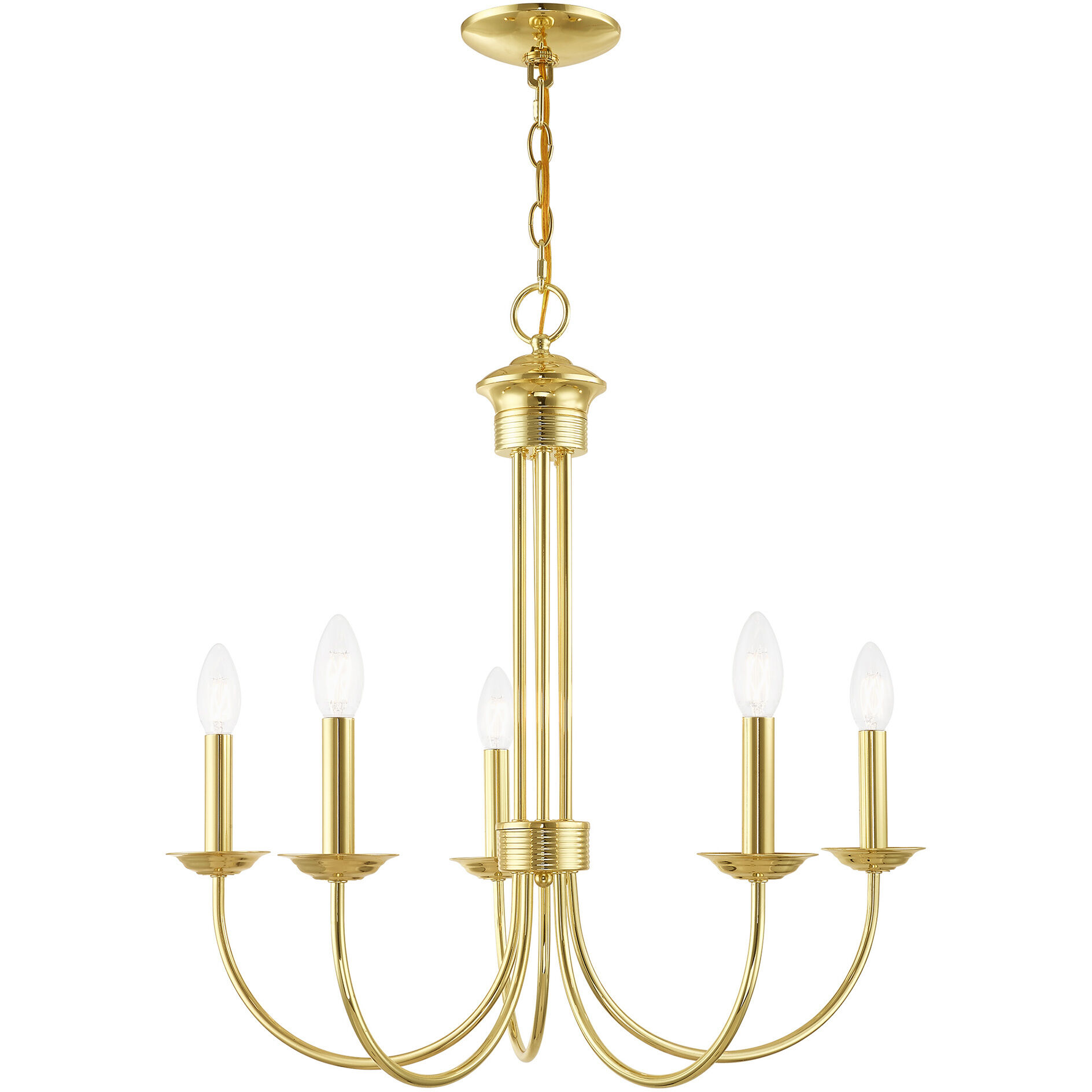 Estate 5 Light 25 inch Polished Brass Chandelier Ceiling Light