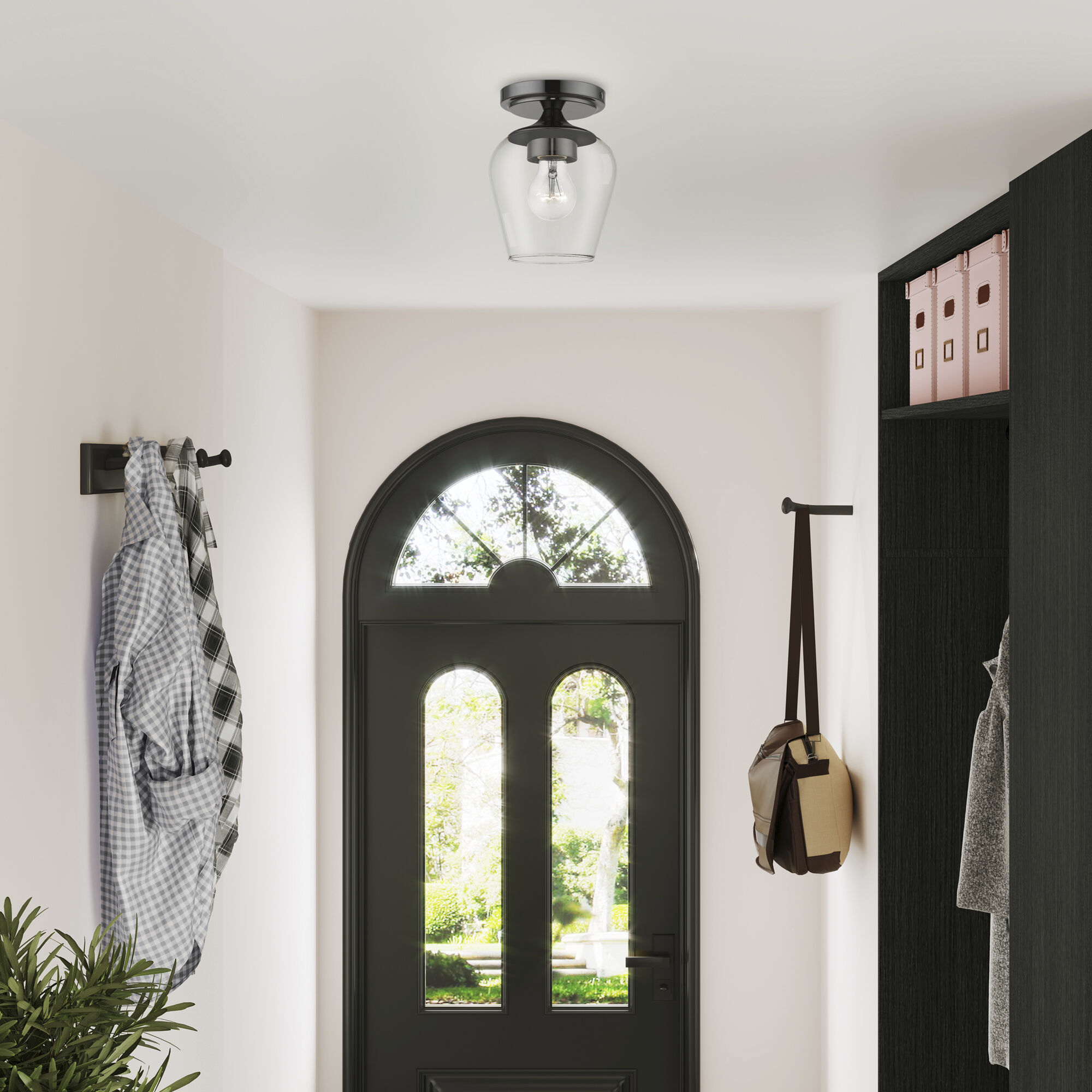 Willow 1 Light 6 inch Black Chrome Flush Mount Ceiling Light