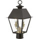Wentworth 2 Light 17.5 inch Bronze with Antique Brass Finish Cluster Outdoor Post Top Lantern, Medium
