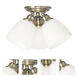 Somerville 3 Light 14.25 inch Antique Brass Semi-Flush Mount Ceiling Light