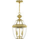 Monterey 2 Light 11 inch Polished Brass Outdoor Pendant Lantern