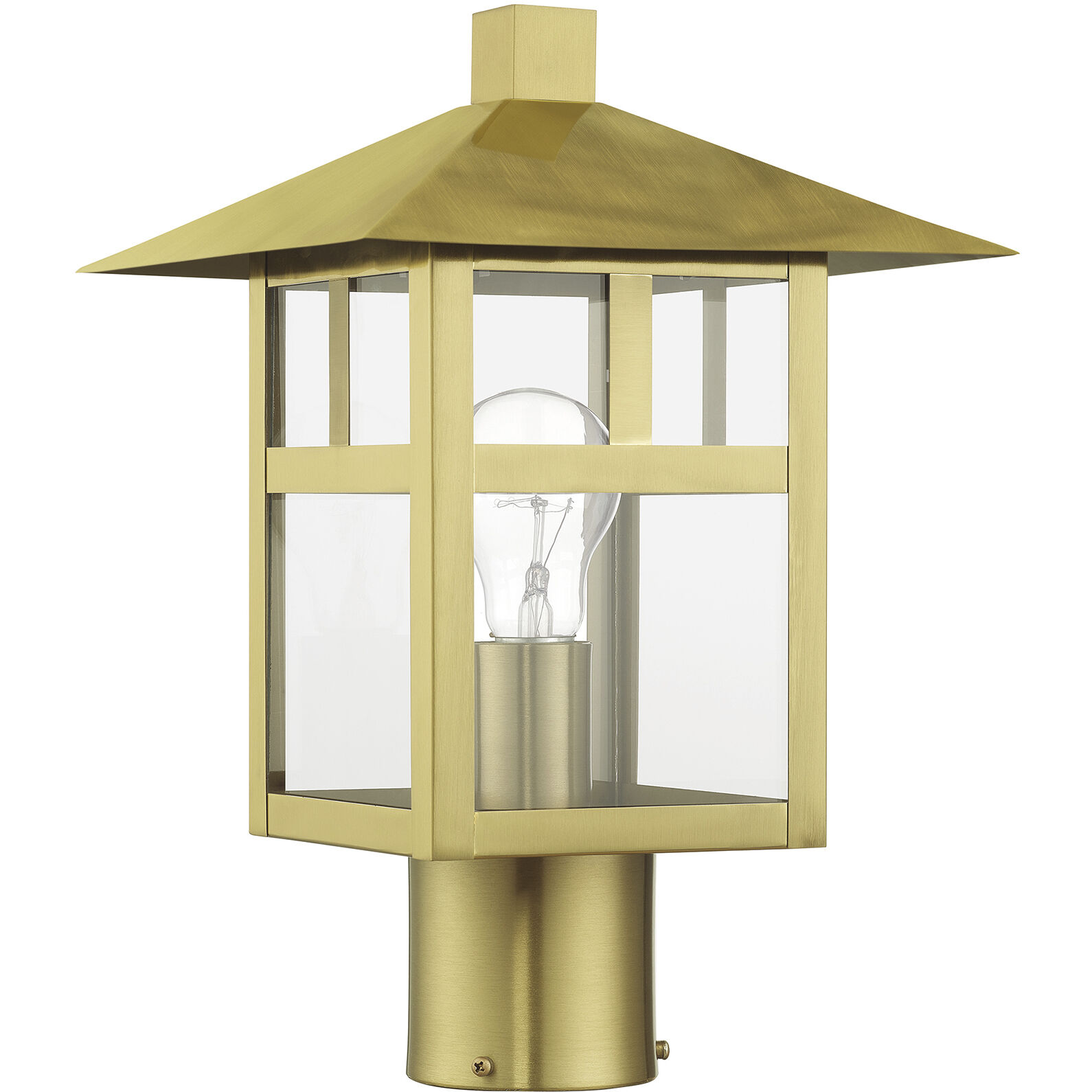 Crestlake 1 Light 13.5 inch Satin Gold Outdoor Post Top Lantern