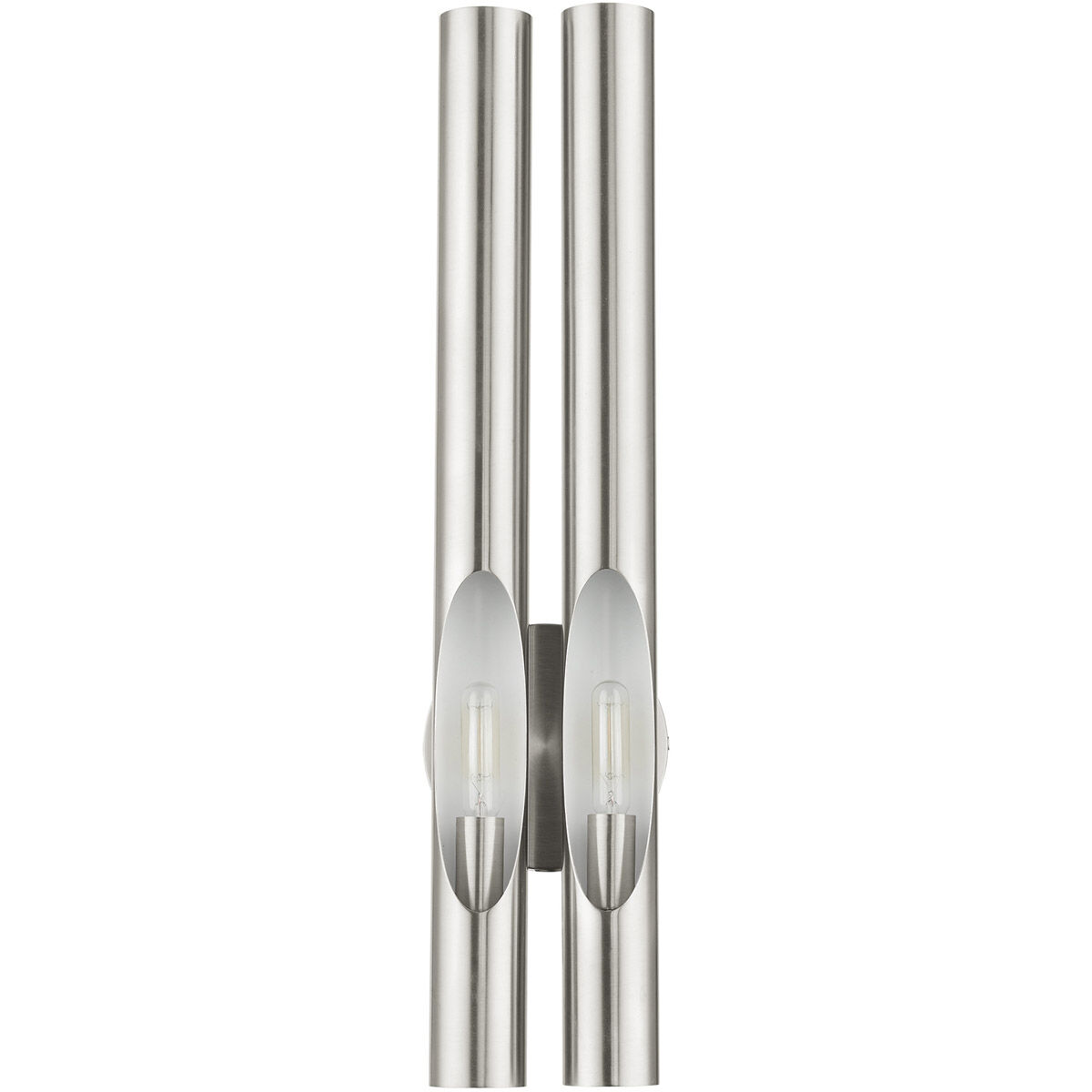 Acra 2 Light 5 inch Brushed Nickel ADA ADA Double Sconce Wall Light