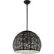 Chantily 3 Light 20 inch Black with Brushed Nickel Accents Pendant Ceiling Light