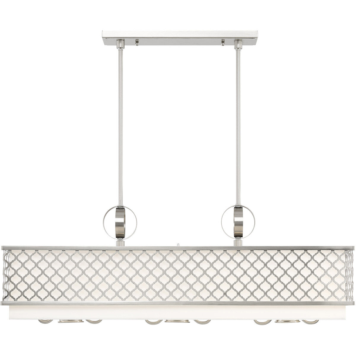 Arabesque 9 Light 40 inch Brushed Nickel Linear Chandelier Ceiling Light