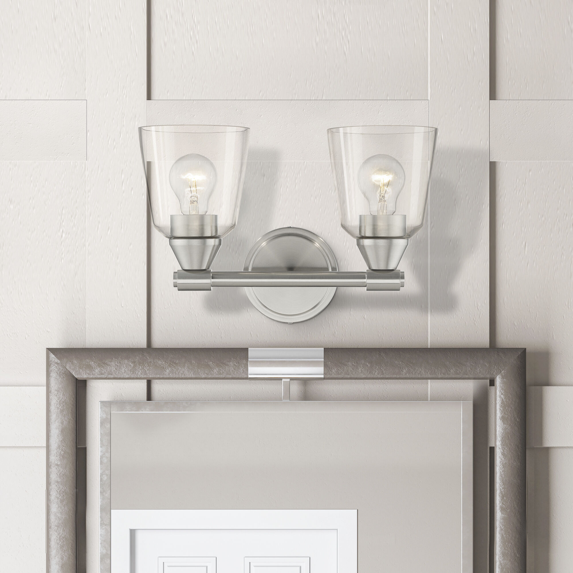 Catania 2 Light 14 inch Brushed Nickel Vanity Sconce Wall Light