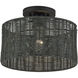 Weavington 1 Light 12 inch Black Medium Semi-Flush Ceiling Light, Medium