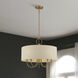 Bellingham 5 Light 22 inch Antique Gold Leaf Pendant Chandelier Ceiling Light