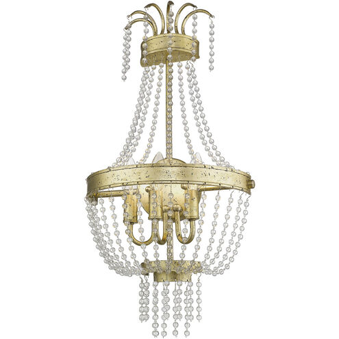 Valentina 3 Light 13 inch Hand Applied Winter Gold Wall Sconce Wall Light