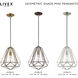 Geometric 1 Light 12 inch Brushed Nickel Mini Pendant Ceiling Light