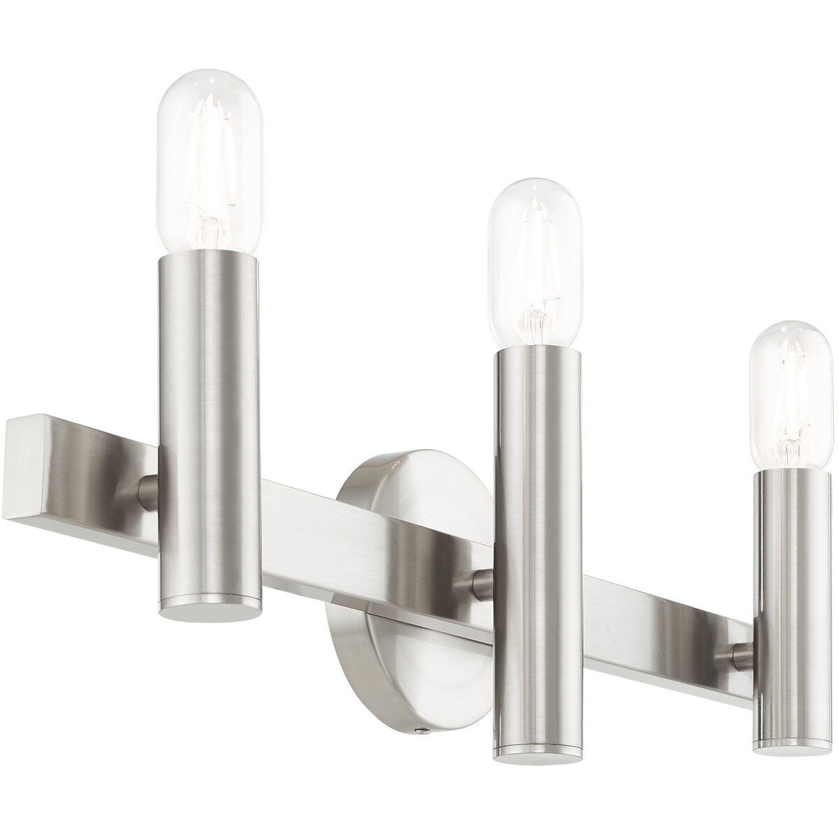 Helsinki 3 Light 24 inch Brushed Nickel with Bronze Accents Vanity Sconce Wall Light