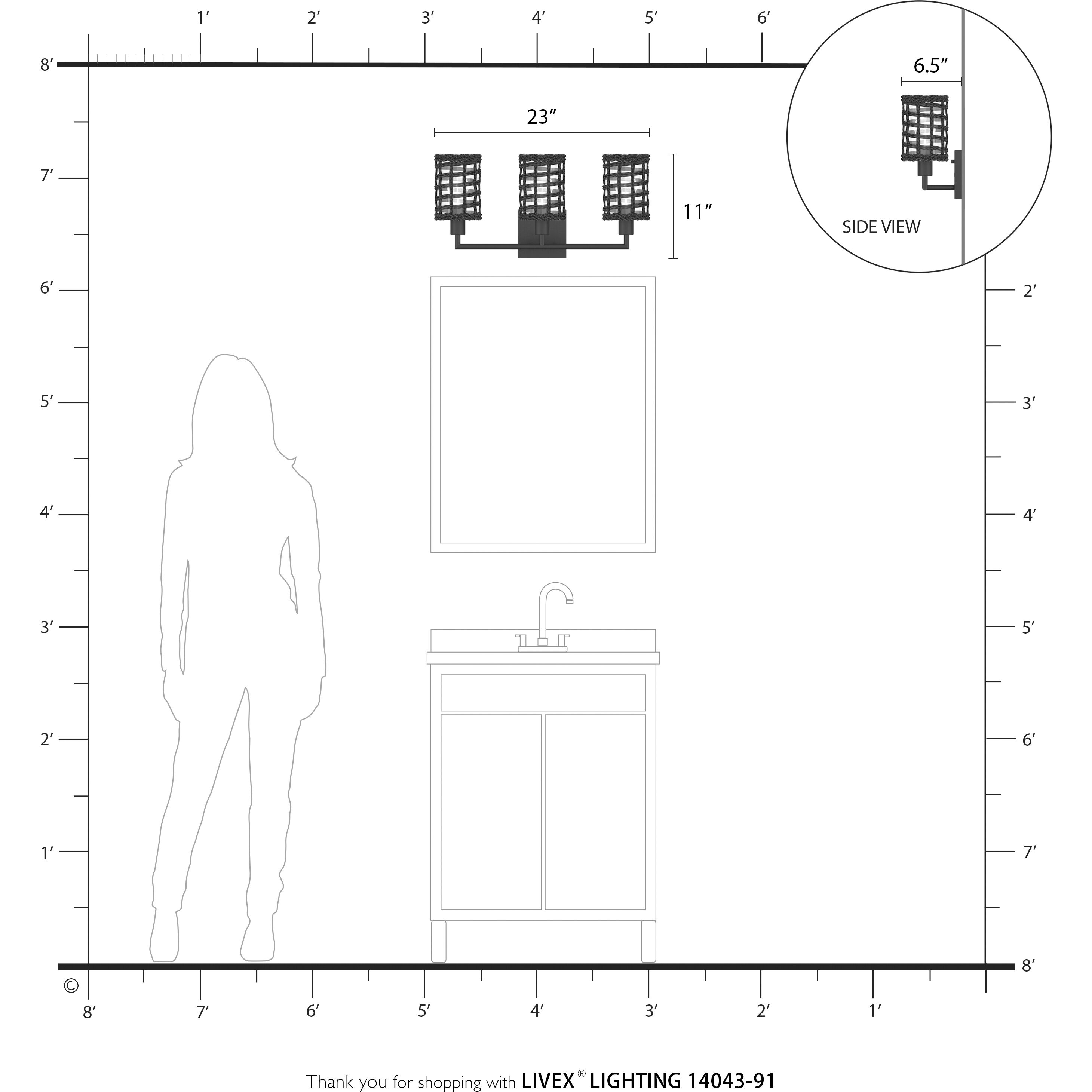 Twinewell 3 Light 23 inch Brushed Nickel Vanity Wall Sconce Wall Light