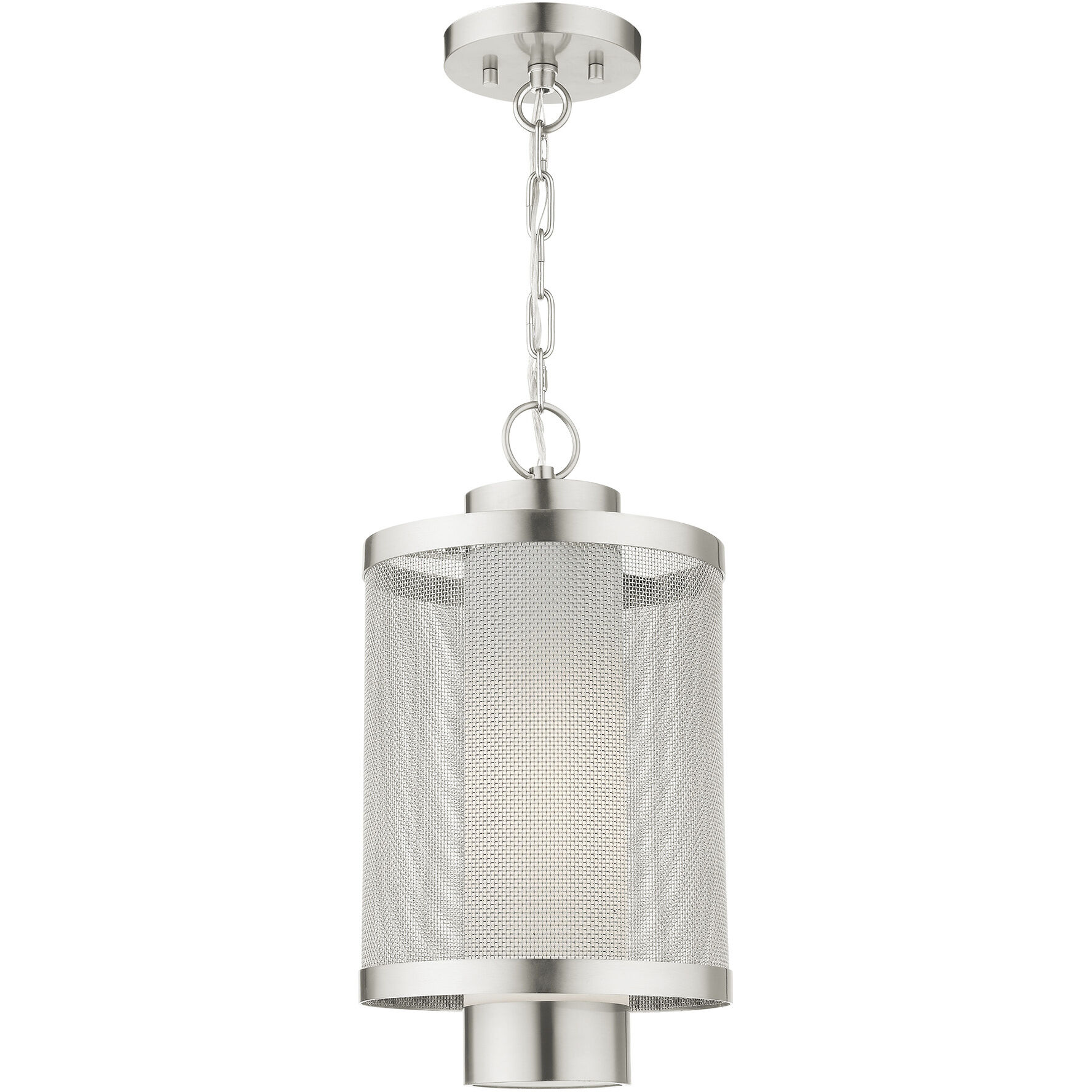Nottingham 1 Light 9 inch Brushed Nickel Outdoor Pendant Lantern