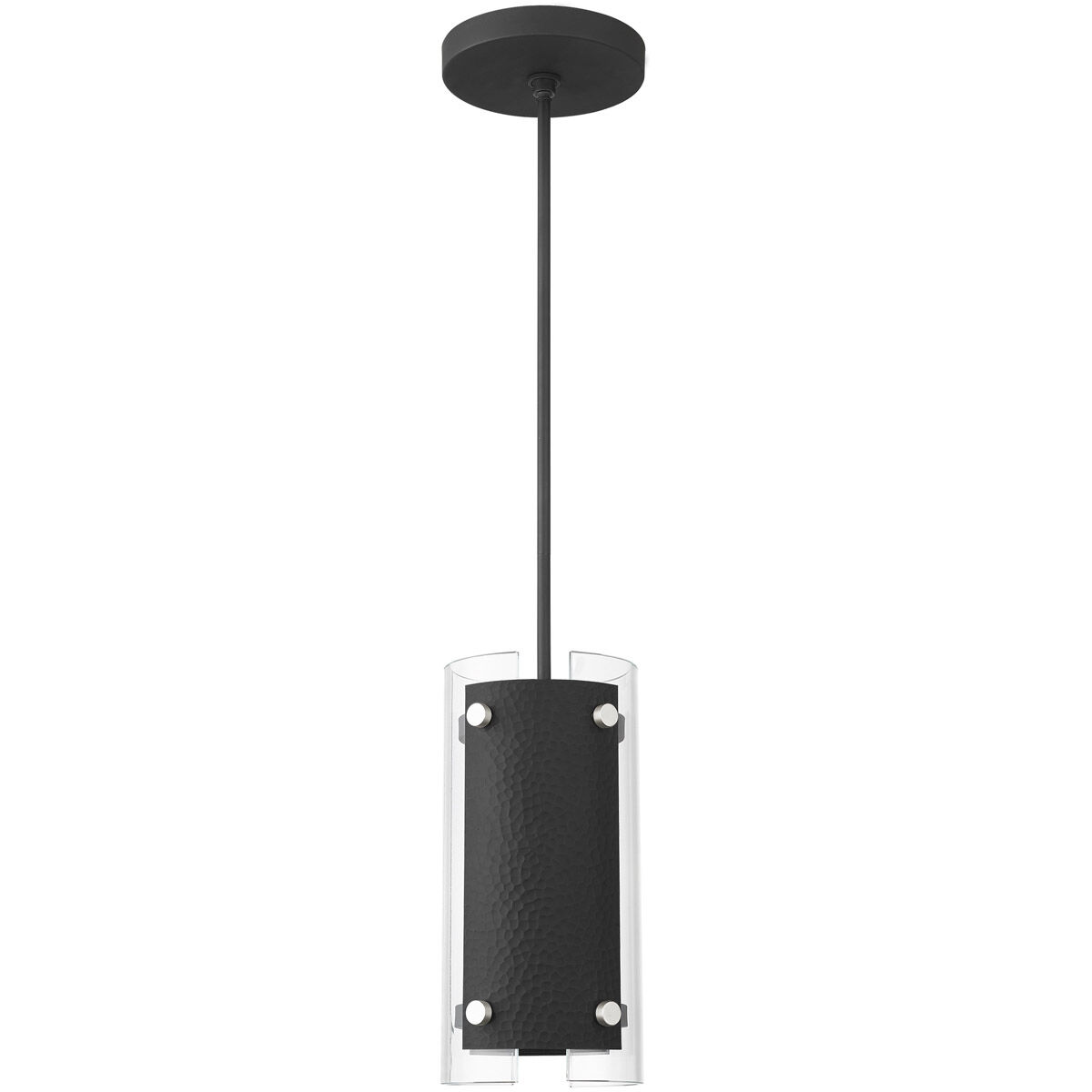 Barcelona 1 Light 8 inch Black with Brushed Nickel Accents Pendant Ceiling Light
