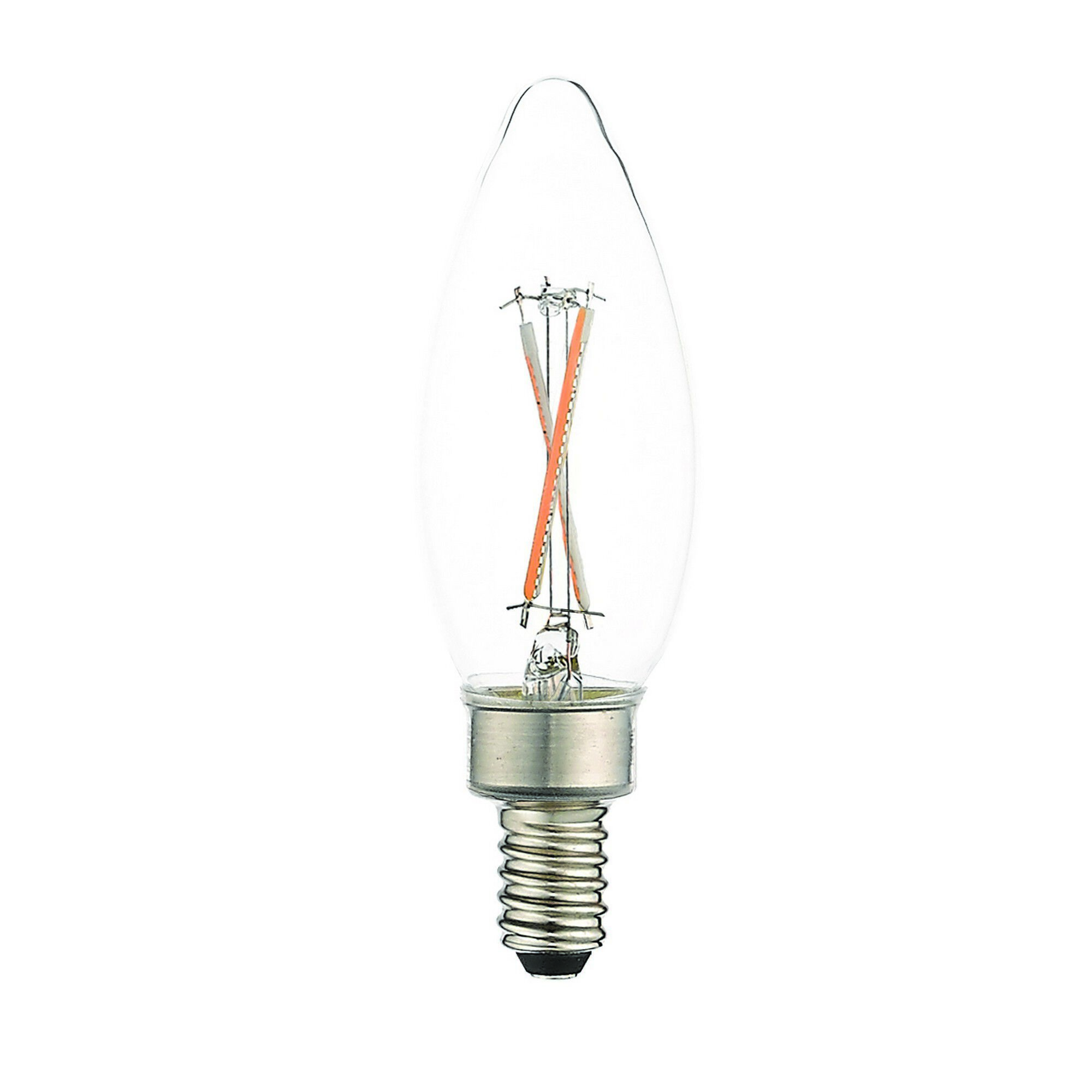 Allison LED B10 Torpedo E12 Candelabra Base 2 watt 3000K Filament LED Bulb, Pack of 10