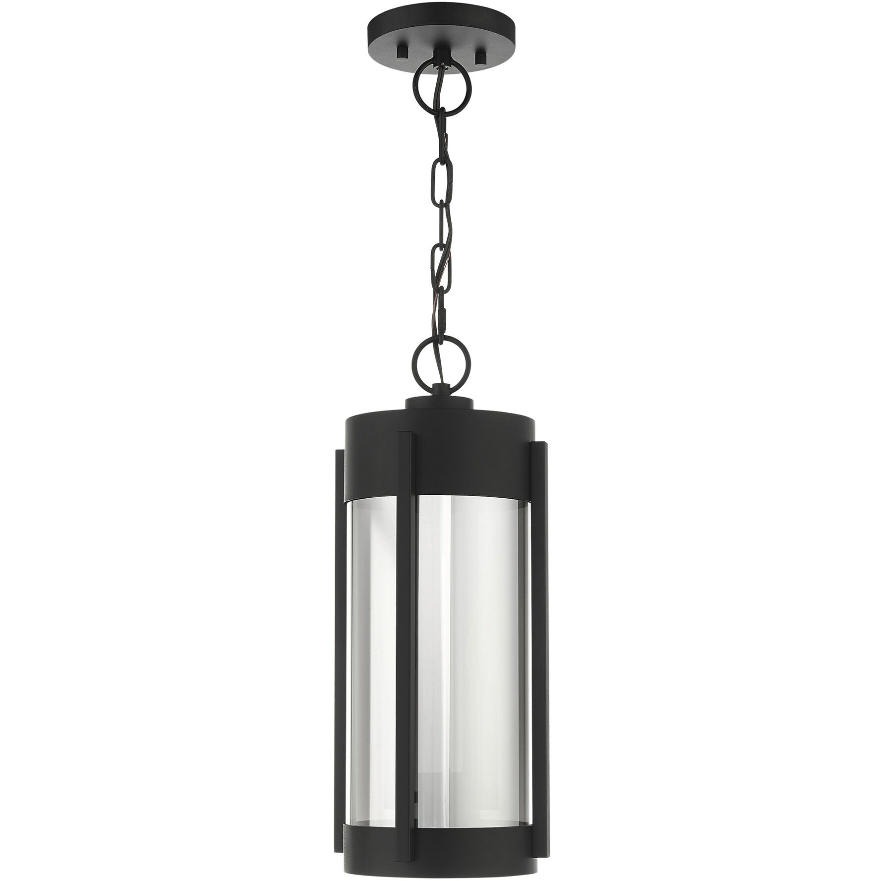Sheridan 2 Light 7.5 inch Black with Brushed Nickel Candles Outdoor Pendant Lantern