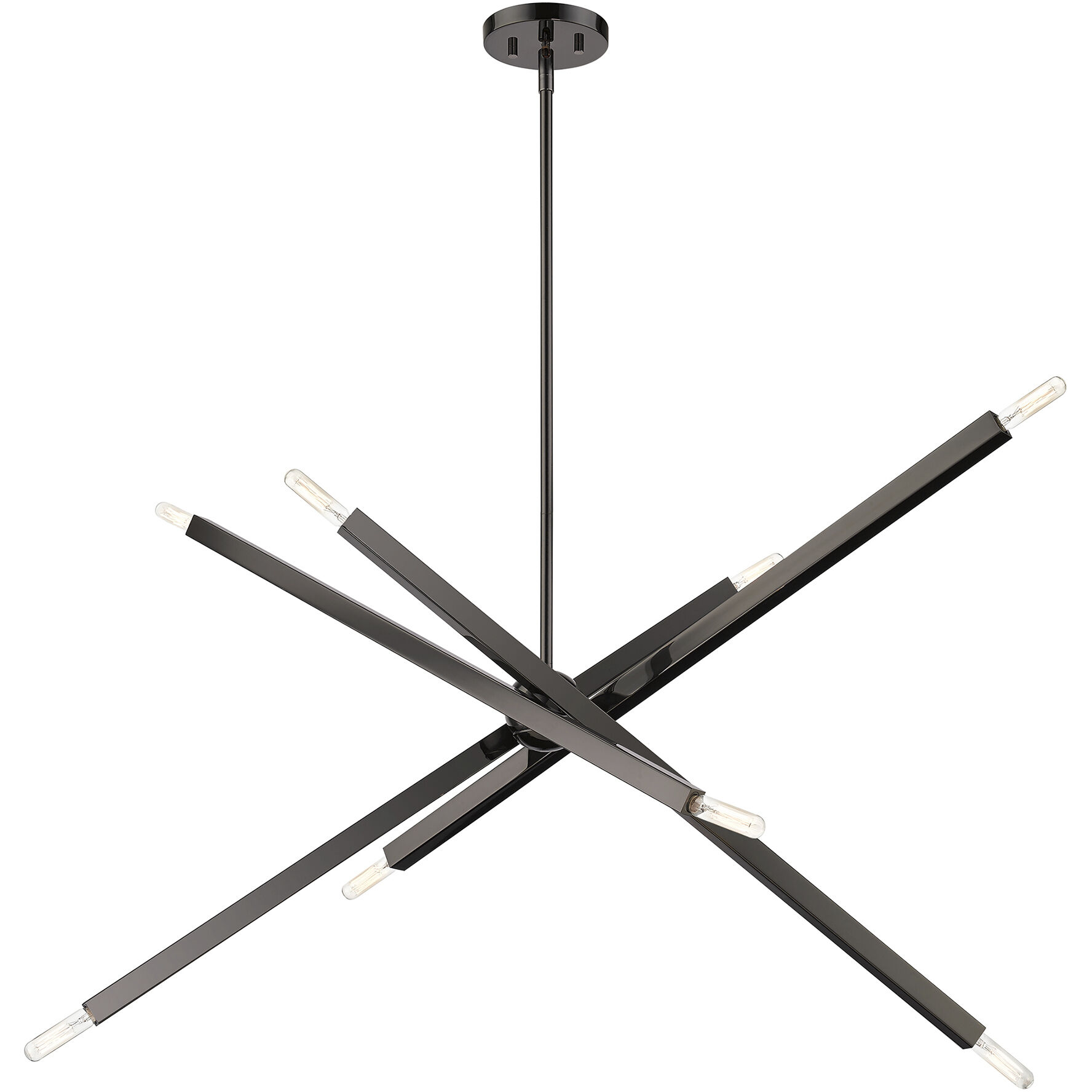 Monaco 8 Light 35 inch Black Chrome Linear Chandelier Ceiling Light, Large