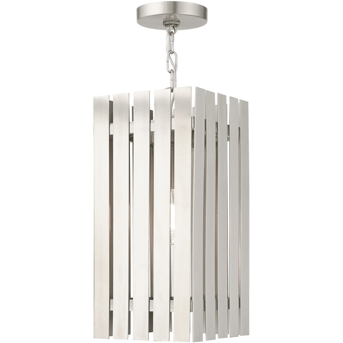 Greenwich 1 Light 8 inch Brushed Nickel Outdoor Pendant Lantern
