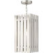 Greenwich 1 Light 8 inch Brushed Nickel Outdoor Pendant Lantern