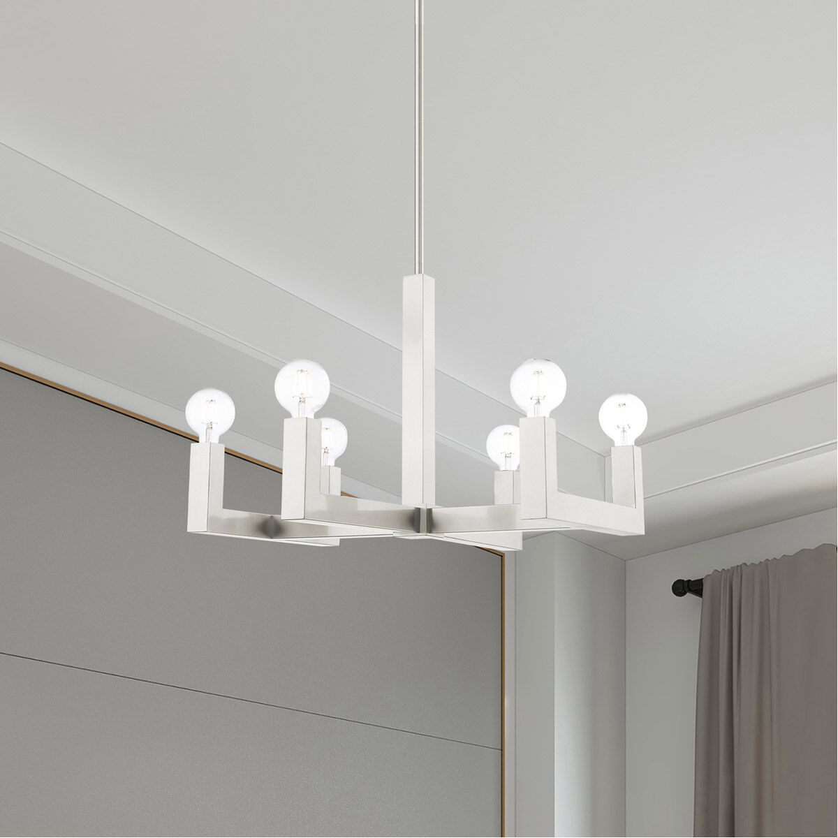 Solna 6 Light 24 inch Brushed Nickel Chandelier Ceiling Light