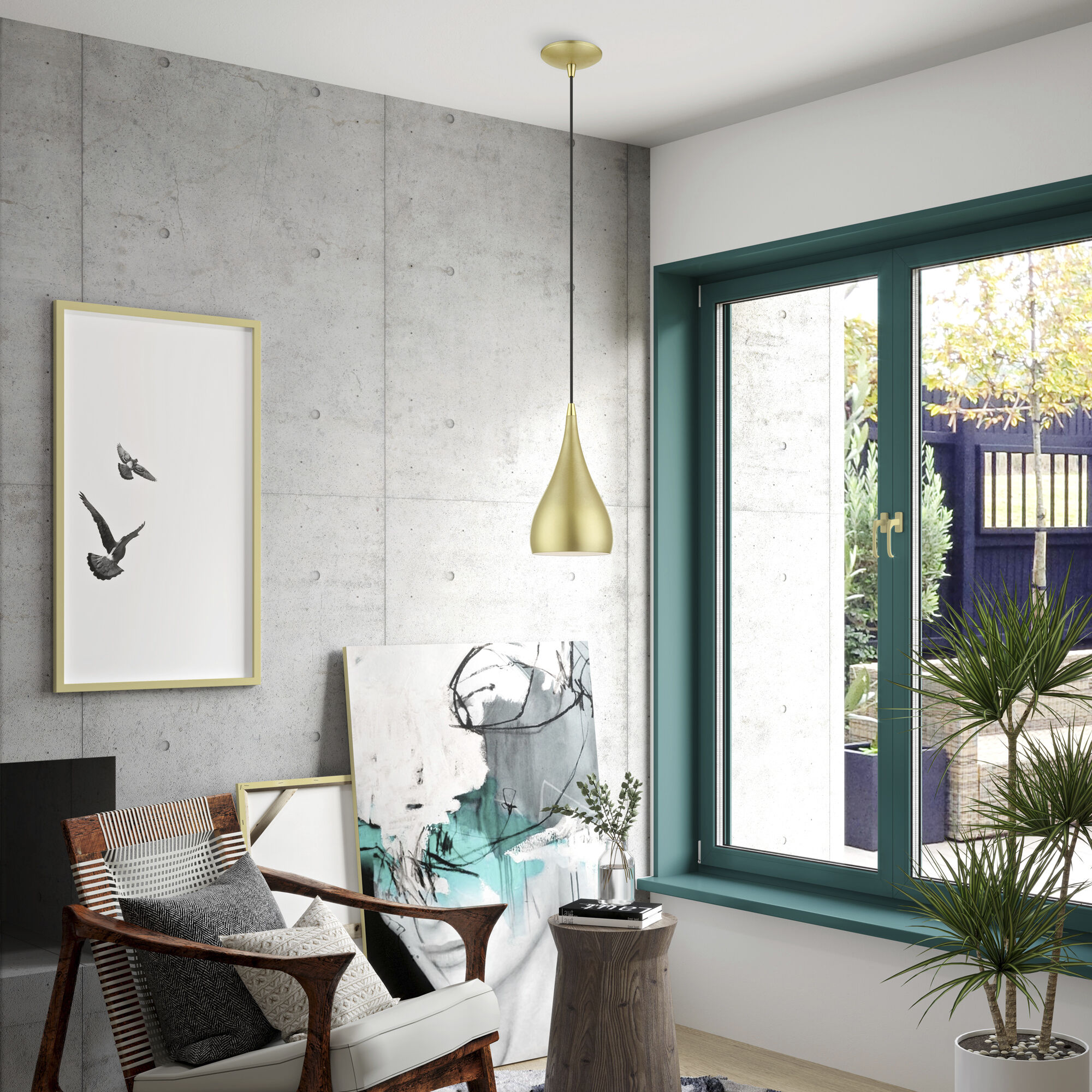 Amador 1 Light 6.25 inch Soft Gold with Polished Brass Accents Mini Pendant Ceiling Light