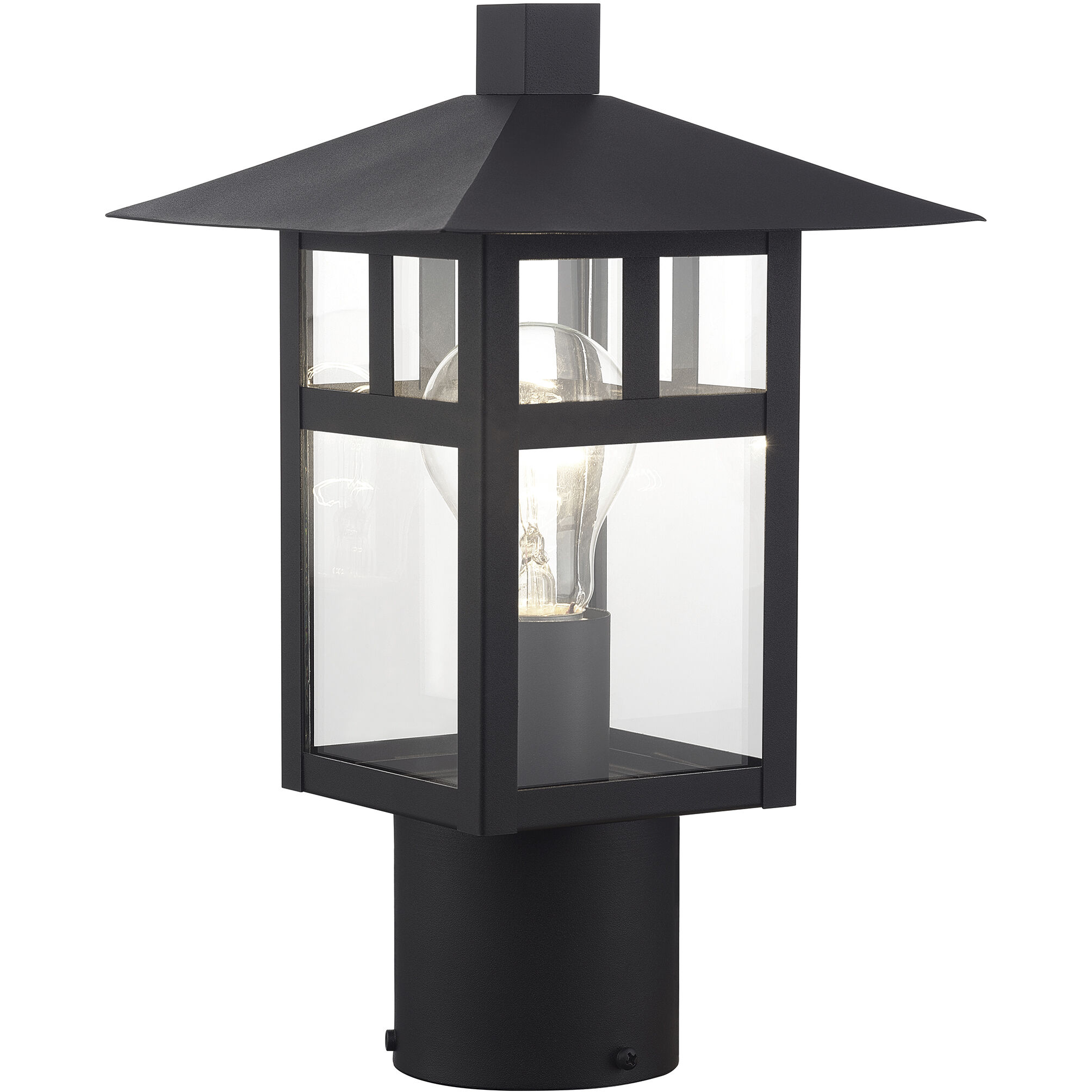 Crestlake 1 Light 11.75 inch Textured Black Outdoor Post Top Lantern