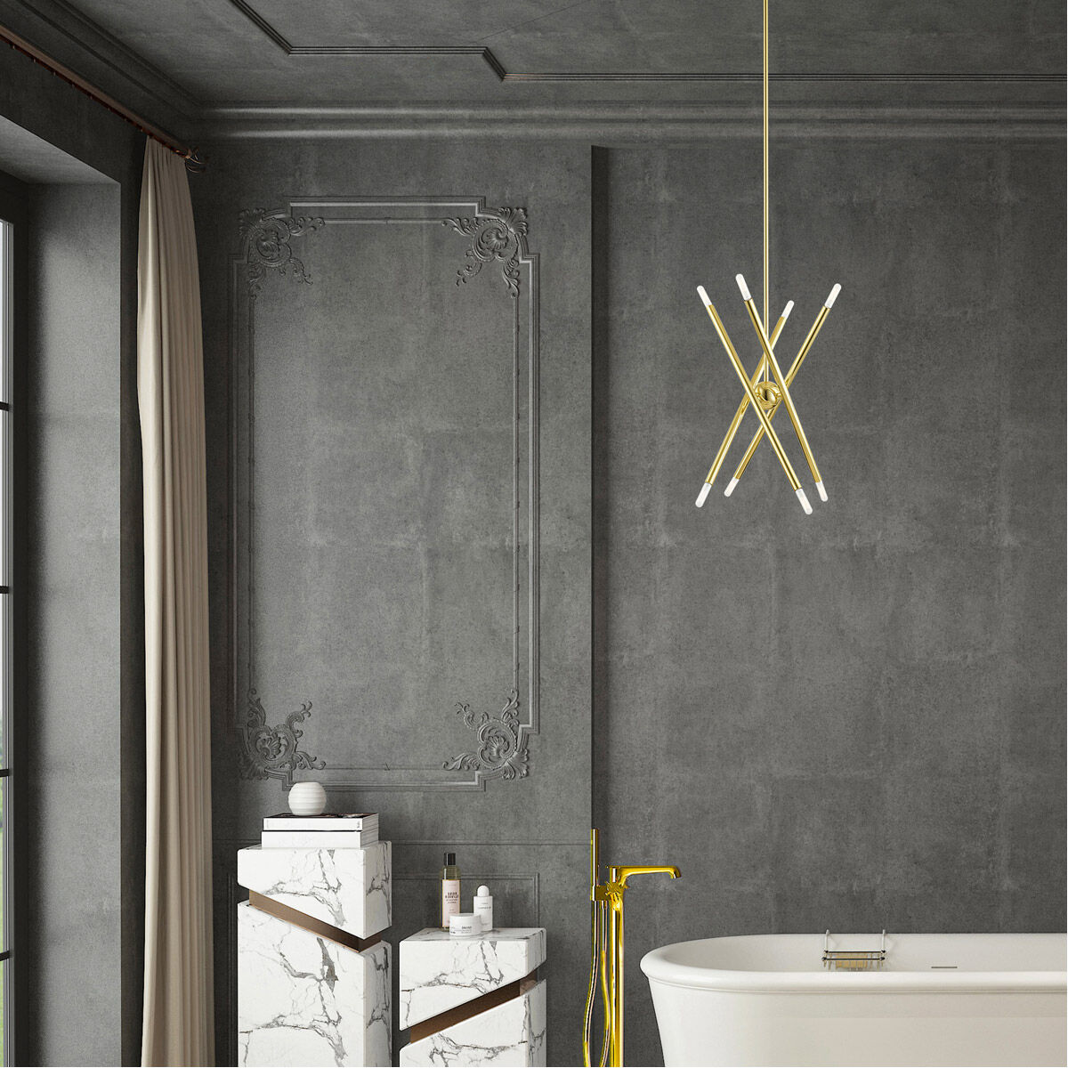 Soho 8 Light 20 inch Polished Brass Chandelier Ceiling Light