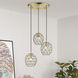 Geometrix 3 Light 20 inch Antique Brass Pendant Ceiling Light