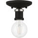 Lansdale 1 Light 5 inch Black with Brushed Nickel Accents Single Flush Mount Ceiling Light, Single
