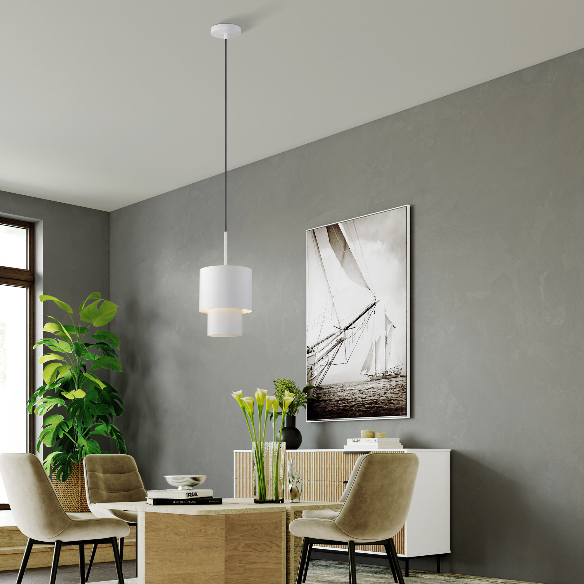 Zolana 1 Light 8.5 inch White Mini Pendant Ceiling Light