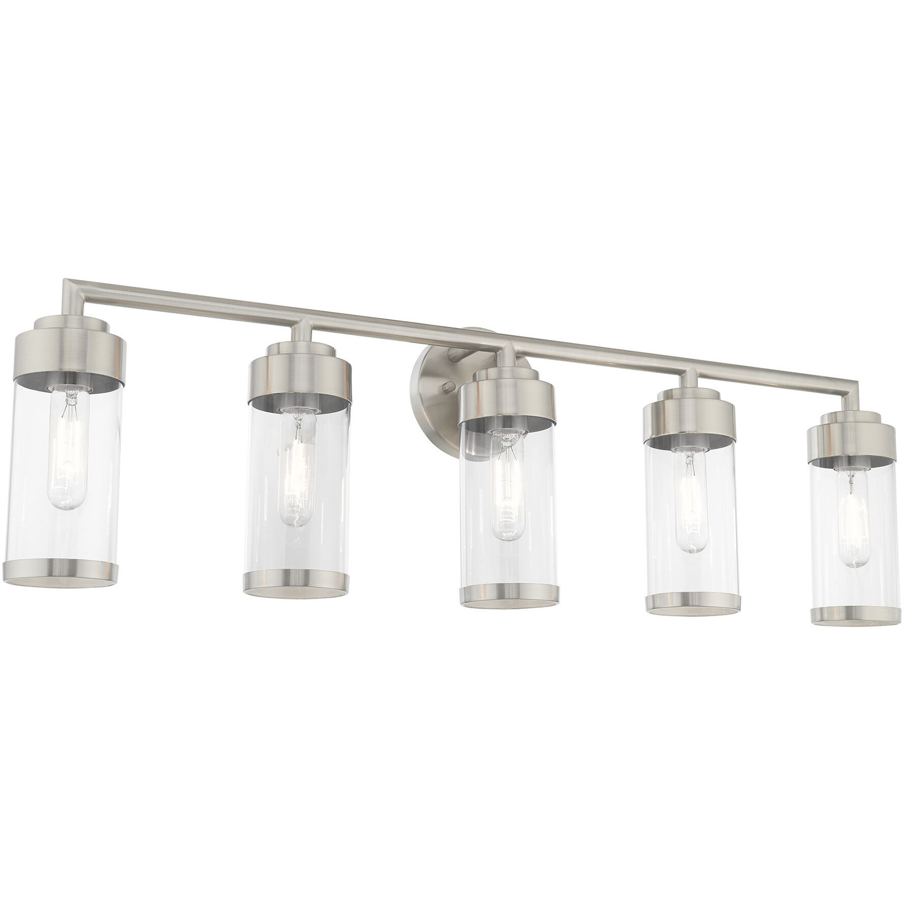Hillcrest 5 Light 36 inch Brushed Nickel Bath Vanity Wall Light